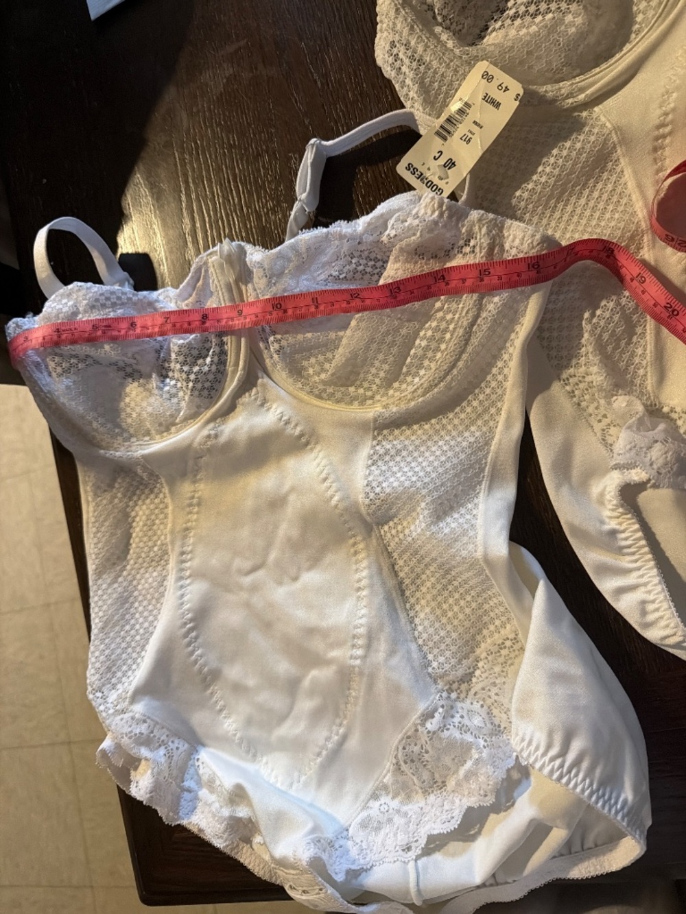 Goddess White Lace Shapewear Bodysuit - Picture 10 of 11